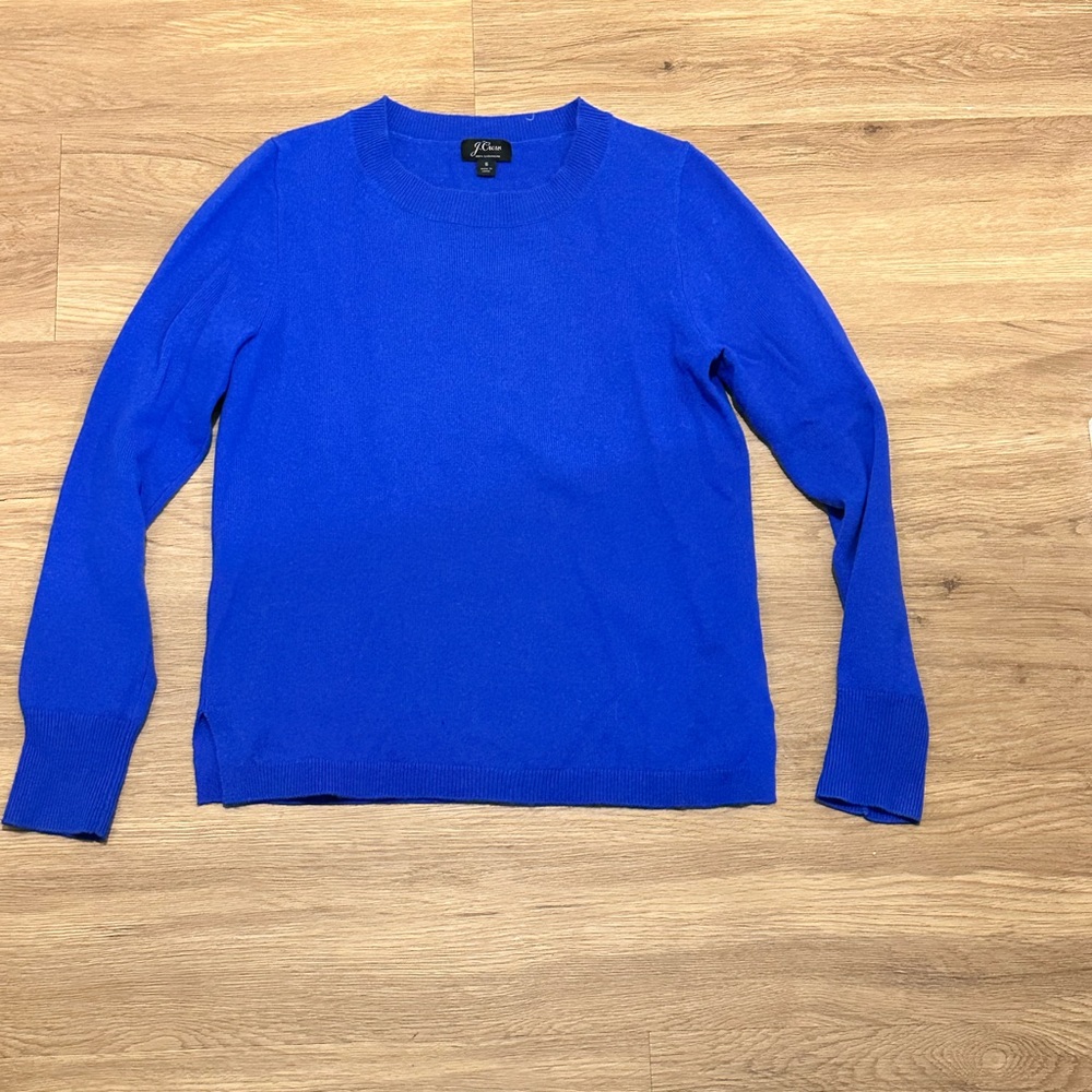 J.Crew cashmere sweater, cobalt blue